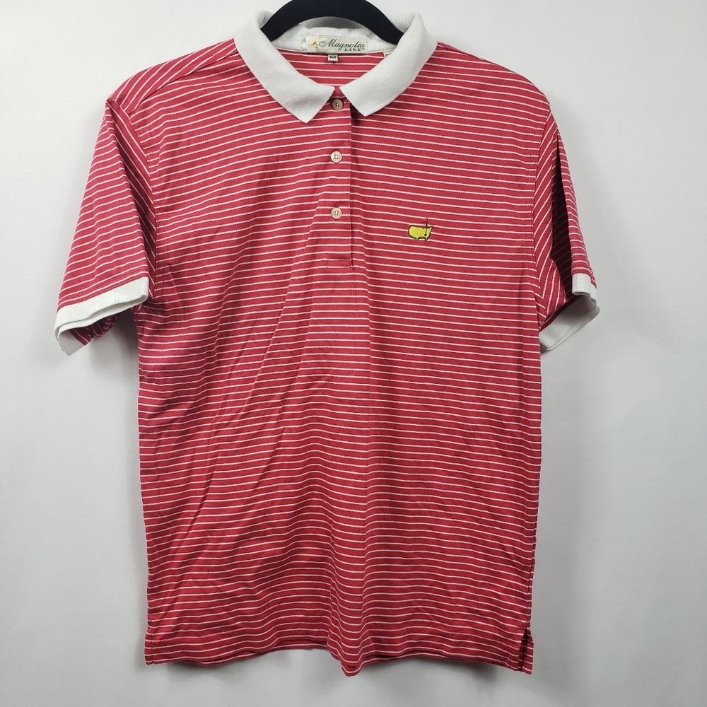 MASTERS Magnolia Lane tag striped polo